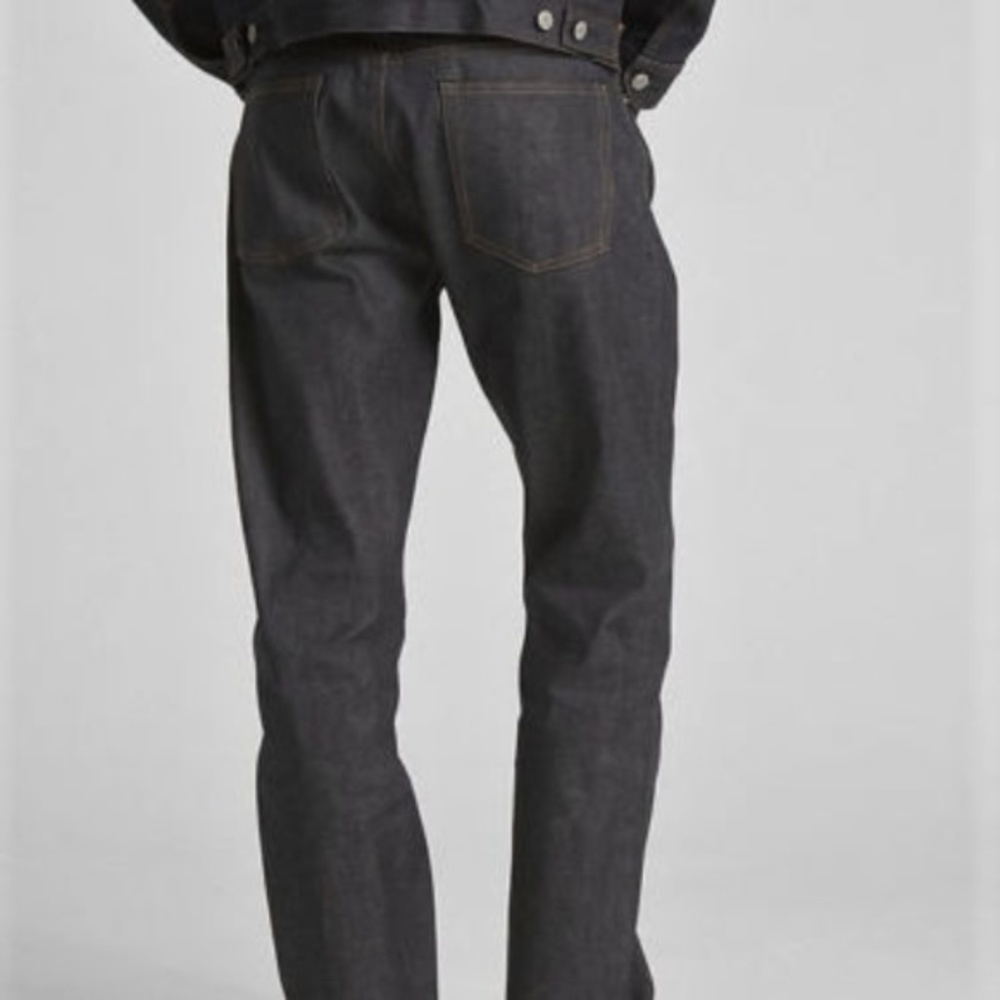 Gap Selvedge Straight Jeans 34/30 Raw Indigo - Picture 2 of 6